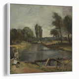 Classic Romantic Paintings: Flatford Lock by John Constable