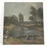 Classic Romantic Paintings: Flatford Lock by John Constable