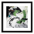 Minimalist Abstract Wall Art – Expressive Green & Black Brushstrokes