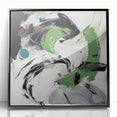Minimalist Abstract Wall Art – Expressive Green & Black Brushstrokes