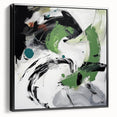 Minimalist Abstract Wall Art – Expressive Green & Black Brushstrokes