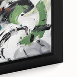 Minimalist Abstract Wall Art – Expressive Green & Black Brushstrokes