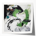 Minimalist Abstract Wall Art – Expressive Green & Black Brushstrokes