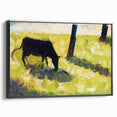 Modern Wall Art - Black Cow in a Meadow by Georges Seurat - Rustic Farm Decor