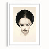 Abstract minimalist wall art framed in white with a mat, showcasing a modern design ideal for contemporary home decor, enhancing aesthetic appeal and elegance.