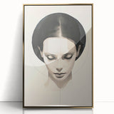 Framed abstract minimalist wall art featuring a gold acrylic design, showcasing a modern aesthetic with a sleek front view, perfect for contemporary decor.