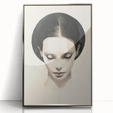 Framed abstract minimalist wall art in silver acrylic, showcasing geometric patterns and a contemporary design. Perfect for modern home decor and artistic spaces.