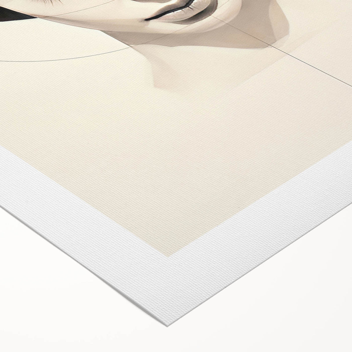 Abstract minimalist wall art on rolled canvas, showcasing soft pastel colors and geometric shapes, ideal for modern home decor, packaged securely in a cardboard tube.