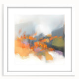 Large Abstract Wall Art – Fiery Orange & Green Contemporary Motion