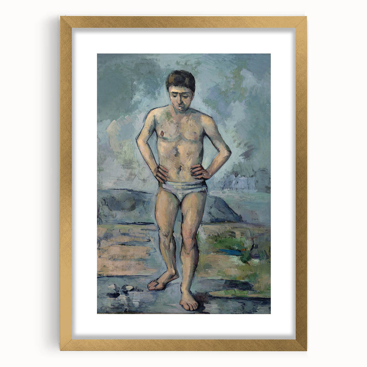 Impressionism Wall Art: The Bather by Paul Cézanne Prints