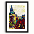 Modern Wall Art: Vibrant Cityscape in Bold Hues – Expressive Urban Decor