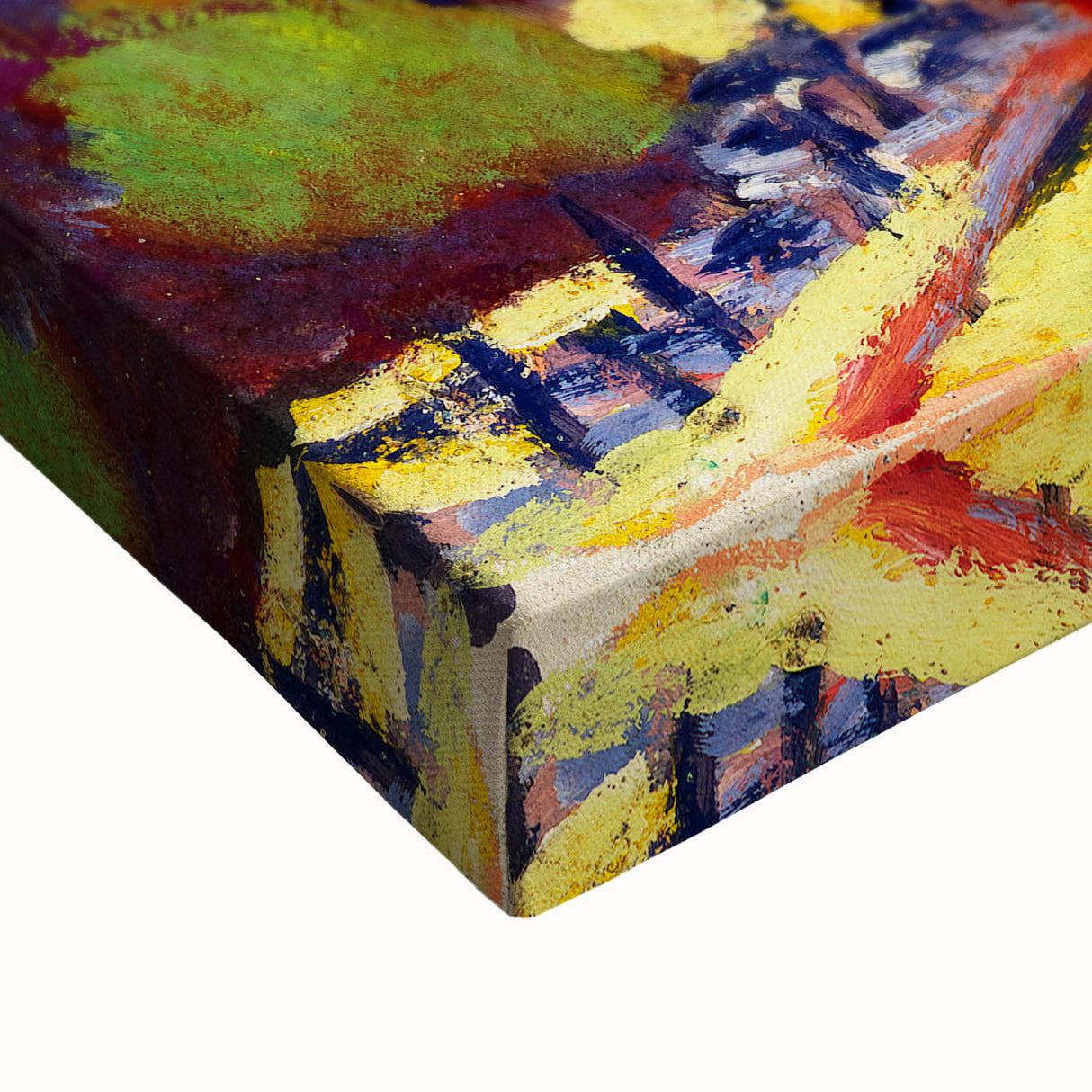 Modern Wall Art: Vibrant Cityscape in Bold Hues – Expressive Urban Decor