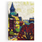 Modern Wall Art: Vibrant Cityscape in Bold Hues – Expressive Urban Decor