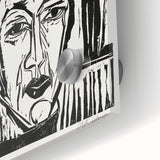 Expressionist Art - Wehrlin, Facing Front by Kirchner - Bold Woodcut Print