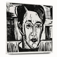 Expressionist Art - Wehrlin, Facing Front by Kirchner - Bold Woodcut Print
