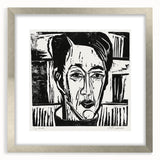 Expressionist Art - Wehrlin, Facing Front by Kirchner - Bold Woodcut Print