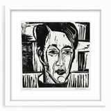Expressionist Art - Wehrlin, Facing Front by Kirchner - Bold Woodcut Print