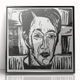 Expressionist Art - Wehrlin, Facing Front by Kirchner - Bold Woodcut Print
