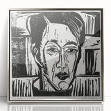 Expressionist Art - Wehrlin, Facing Front by Kirchner - Bold Woodcut Print