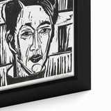 Expressionist Art - Wehrlin, Facing Front by Kirchner - Bold Woodcut Print