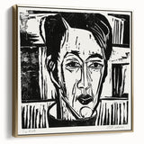 Expressionist Art - Wehrlin, Facing Front by Kirchner - Bold Woodcut Print