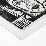 Expressionist Art - Wehrlin, Facing Front by Kirchner - Bold Woodcut Print