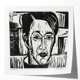 Expressionist Art - Wehrlin, Facing Front by Kirchner - Bold Woodcut Print