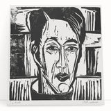 Expressionist Art - Wehrlin, Facing Front by Kirchner - Bold Woodcut Print