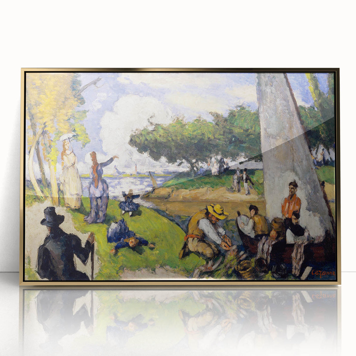 Impressionist Landscape Wall Art - Claude Monet Style Fishermen Scene
