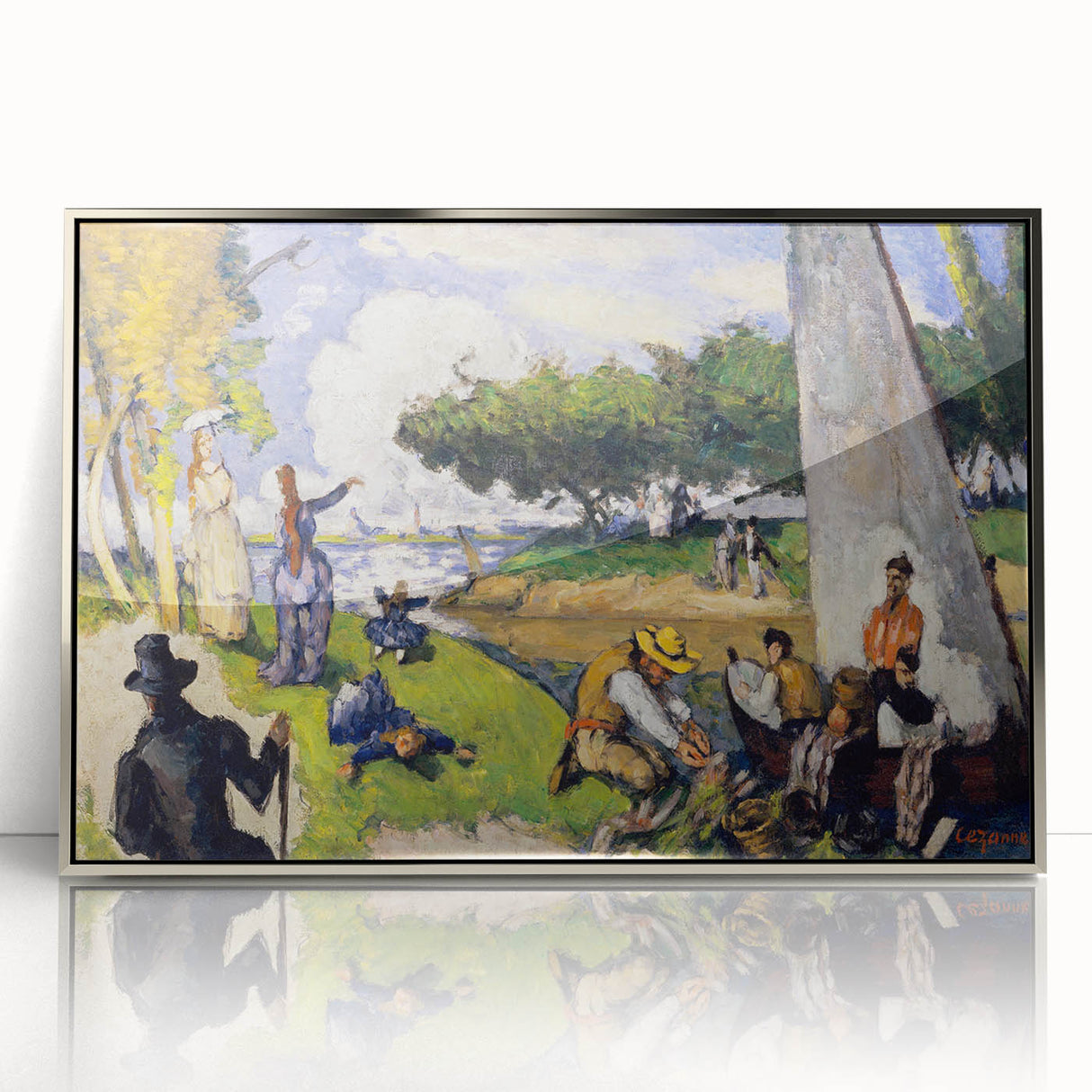 Impressionist Landscape Wall Art - Claude Monet Style Fishermen Scene
