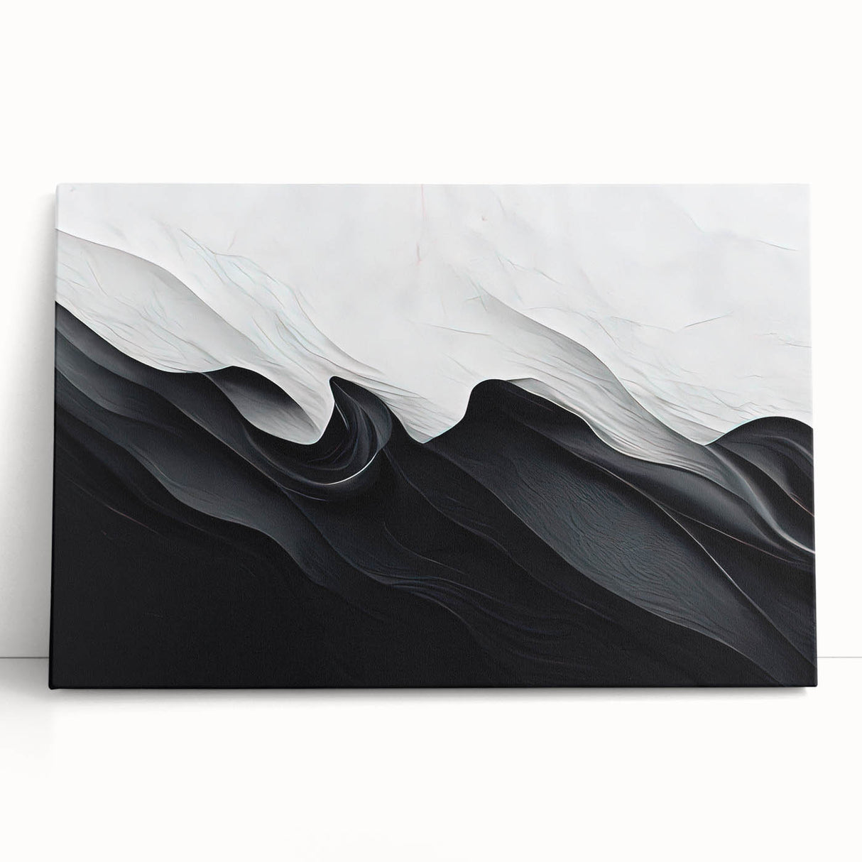 Elegant Black and White Flowing Abstract Wall Art – Framed & Canvas
