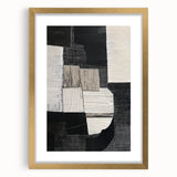 Abstract geometric frame with a gold mat, showcasing a modern design. The frame features sharp angles and clean lines, perfect for contemporary decor.