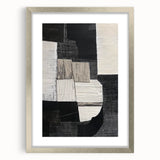 Abstract geometric frame in silver with a mat, displayed from the front view. Ideal for modern decor, showcasing clean lines and sophisticated style. Perfect for enhancing interior aesthetics in homes or offices.