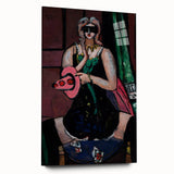 Expressionist Carnival Mask Art – Abstract Columbine Canvas Wall Art