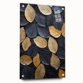 Acrylic wall art featuring a vibrant floral and botanical design with green leaves on a clear background, displayed with decorative pins for easy hanging.