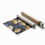 Rolled print of vibrant floral and botanical wall art featuring intricate designs in green and yellow hues, elegantly packaged in a protective cardboard tube for display or gifting.