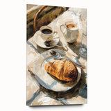 Large abstract wall art of assorted pastries in soft pastel tones on acrylic glass, ideal for bedroom or dining room decor.