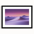 Framed landscape artwork showcasing serene sand dunes in soft beige and warm tones, presented with a black mat, ideal for modern home decor.