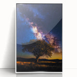 Framed acrylic artwork showcasing a vibrant landscape with colorful fields under a bright sky, designed to enhance modern home decor and create a serene ambiance.