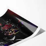 Urban Chic Pop Art Wall Art – Bold Black, Red, and Purple Canvas