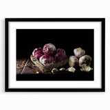 Rustic Radicchio & Garlic Art – Vintage Farmhouse Kitchen Print