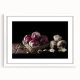 Rustic Radicchio & Garlic Art – Vintage Farmhouse Kitchen Print