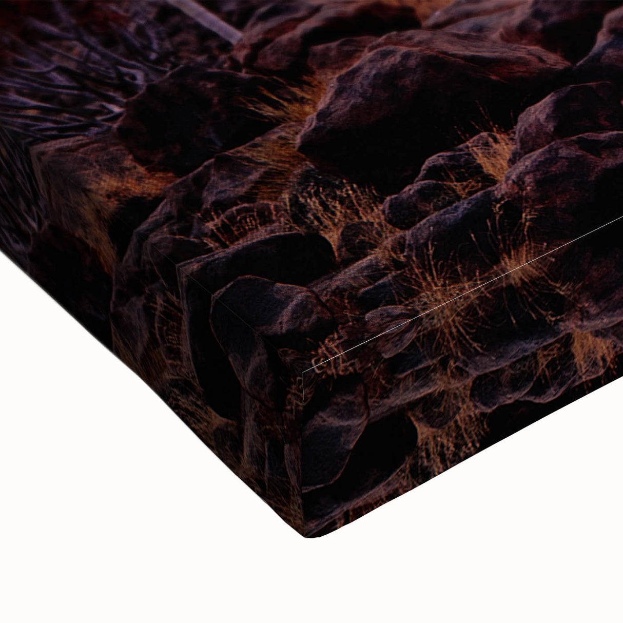 Large art of a black and white Namibian landscape on stretched canvas, suitable for bedroom wall decor.