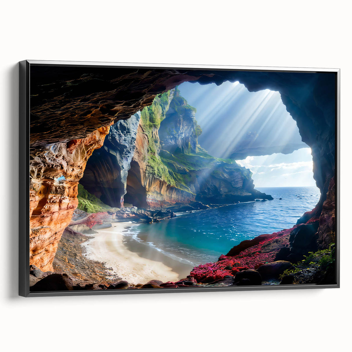 Black and white vintage poster art of a European landscape on framed canvas, ideal for bedroom wall decor.