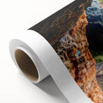 Art Deco style poster of a European Cyprus landscape on rolled canvas, ideal for nursery wall art.