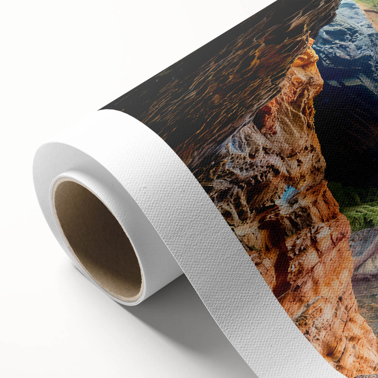 Art Deco style poster of a European Cyprus landscape on rolled canvas, ideal for nursery wall art.