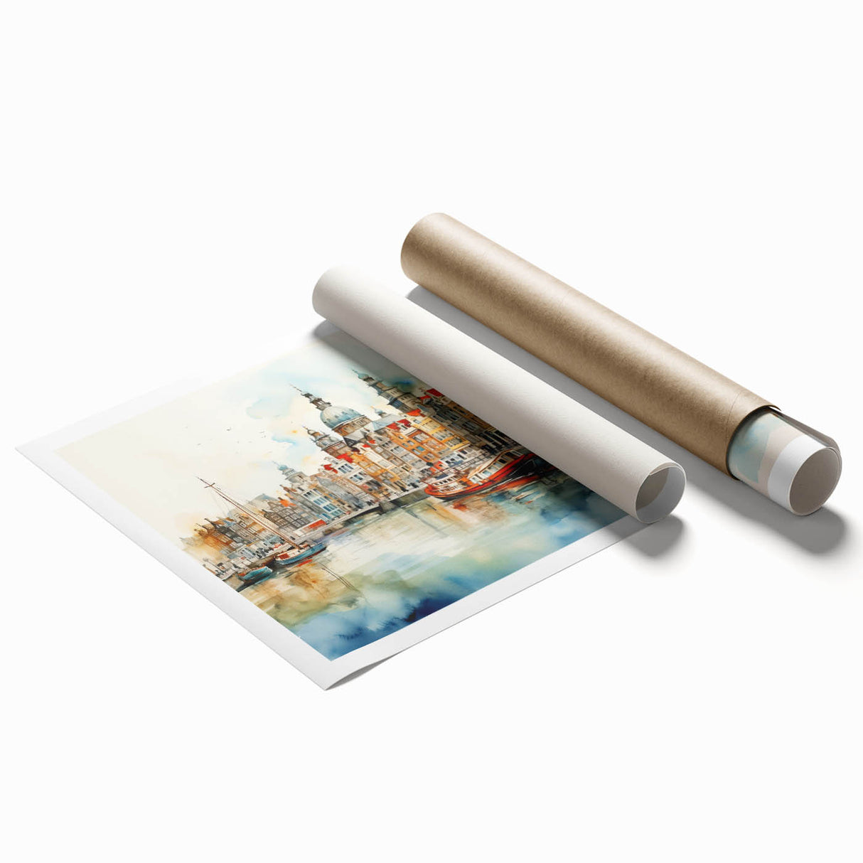 Extra large rolled print featuring a serene floral scene in Denmark, ideal for classy bathroom wall art.