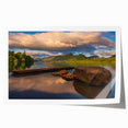 Scenic Cumbria landscape featuring rolling hills and floral elements on a rolled print, suitable for art wall dining room.