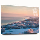 Acrylic print of a European scenery in Estonia, featuring muted earthy tones, ideal for dining room decor.