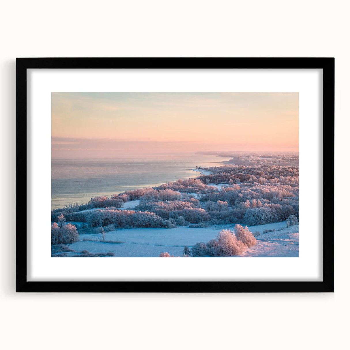 Extra large abstract art print depicting vibrant, colorful Estonian scenery on textured canvas, ideal for living room decor.